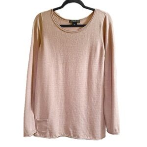 Eddie Bauer Women’s LS Light Rose Pink Lightweight Tunic Sweater Size L Tall